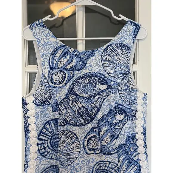 Lilly Pulitzer Mila Shift Dress Blue Peri Pop Up Stuffed Shells White *size 6 - Picture 3 of 15